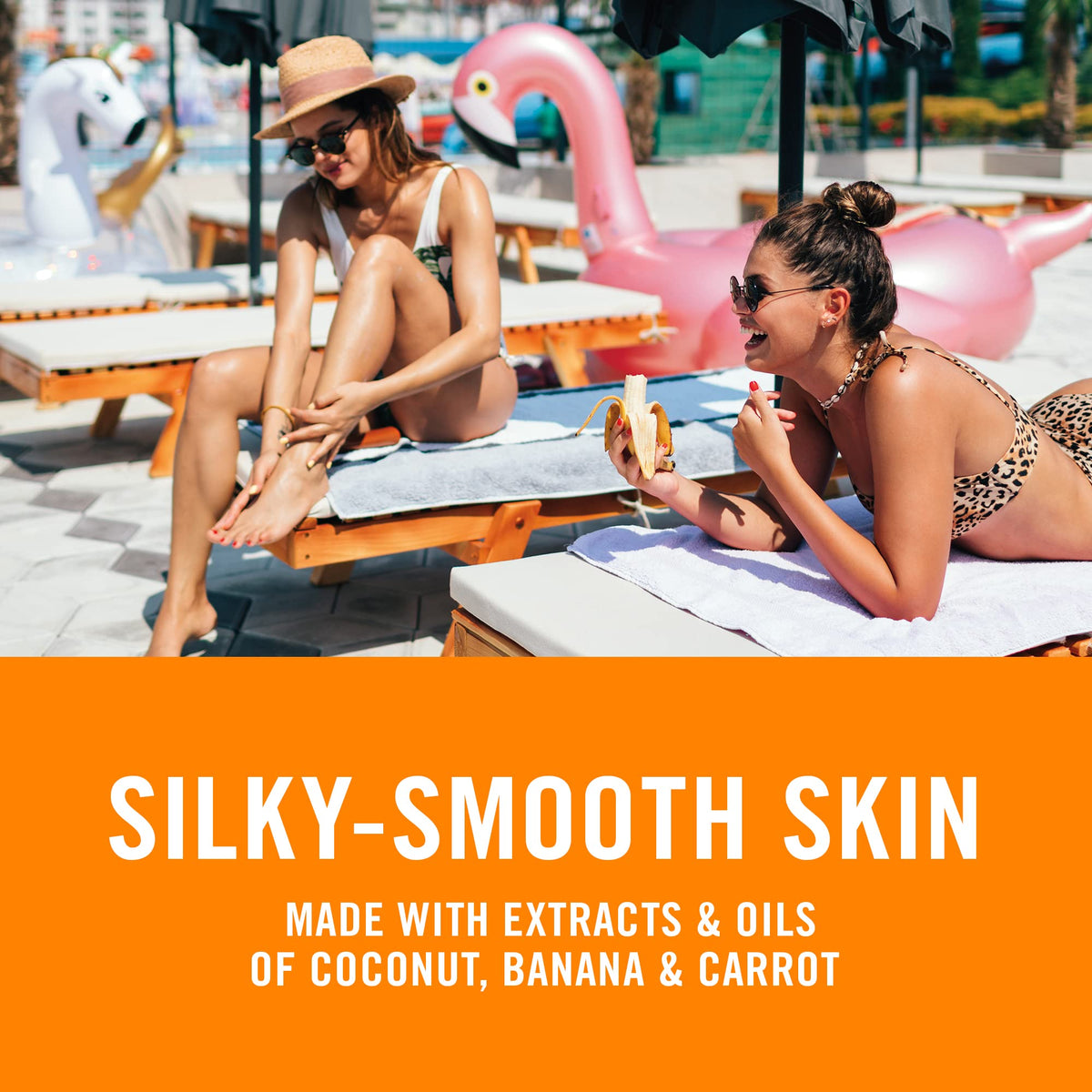Banana Boat in-use at beach showing application and water resistant performance