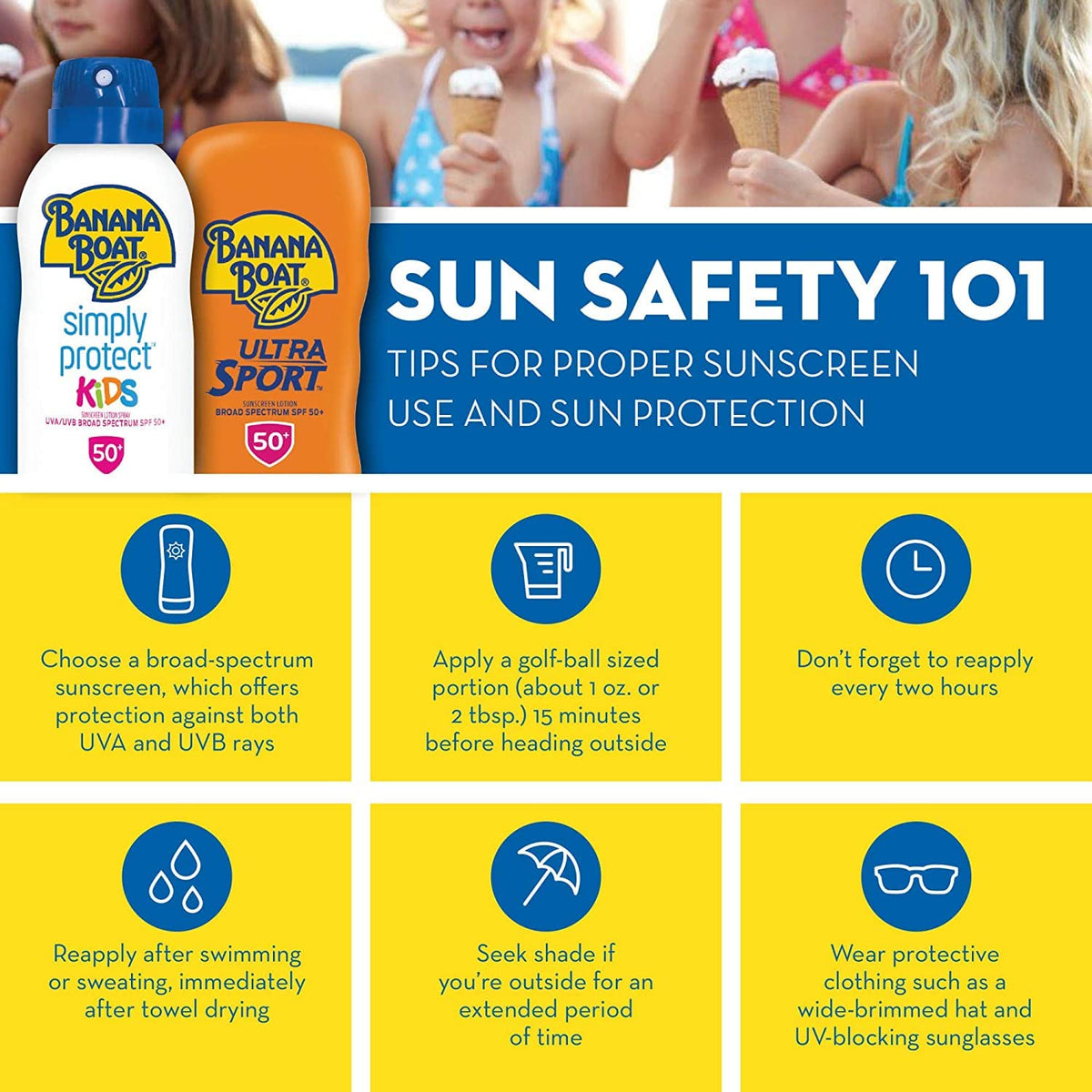 Banana Boat lotion texture spread on skin showing easy application benefit