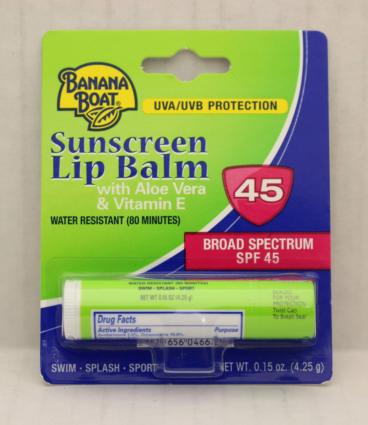 Banana Boat lip balm smooth texture close-up highlighting nourishing aloe benefit