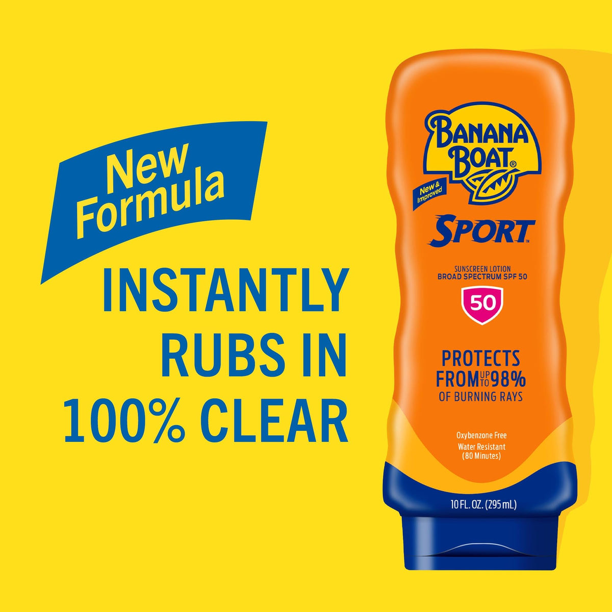 Banana Boat pump dispense showing controlled application and easy refill convenience