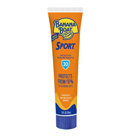 Banana Boat back label details displaying ingredients and multi-condition testing benefits