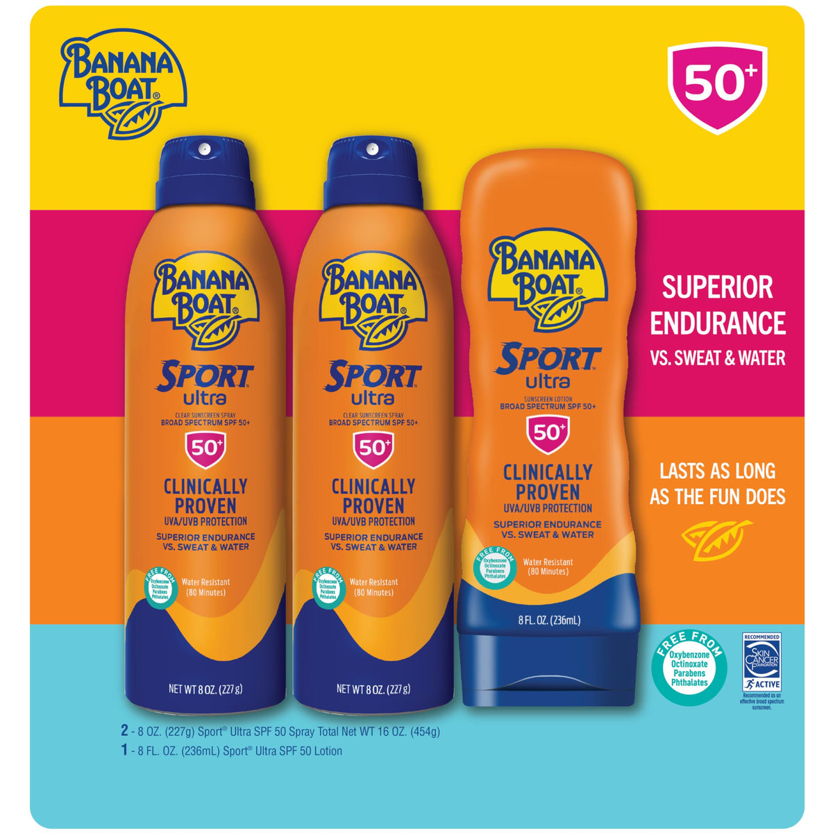 Banana Boat spray nozzle close-up for quick even coverage benefit