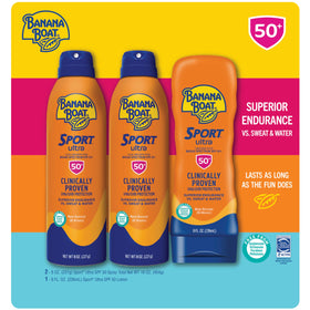 Banana Boat spray nozzle close-up for quick even coverage benefit