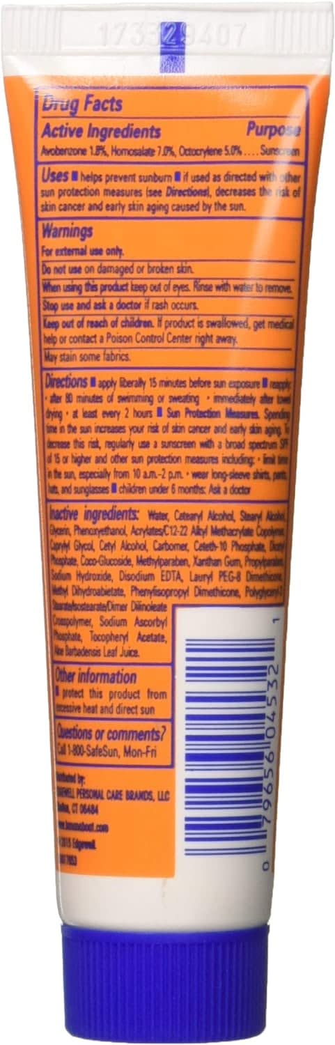 Banana Boat close-up of 1 oz travel-size tube highlighting portability and TSA-friendly advantage