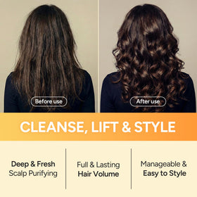 BANANAL creamy shampoo texture close-up for silky smoothing benefit