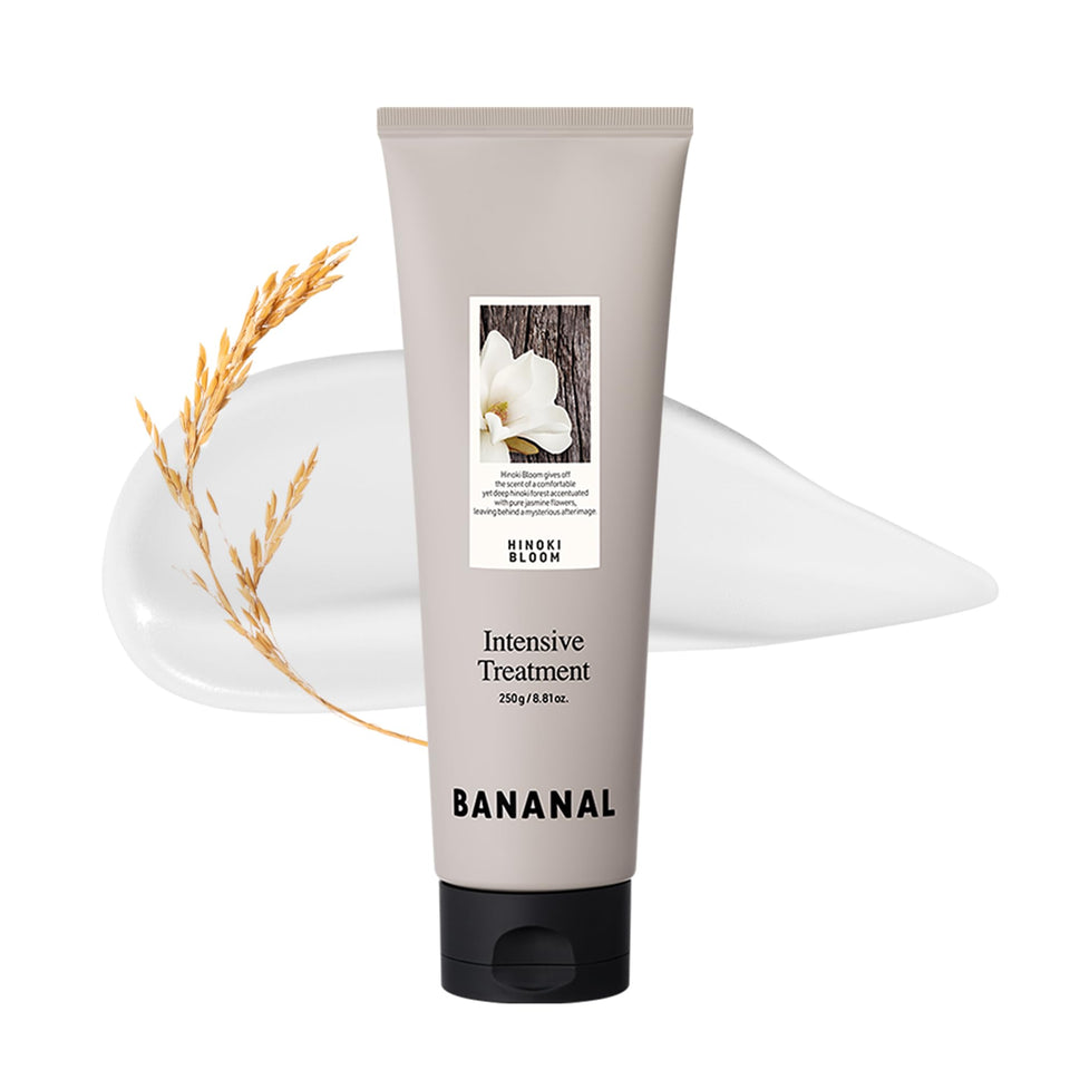 BANANAL front packaging showing Hinoki Bloom bottle and clear benefit