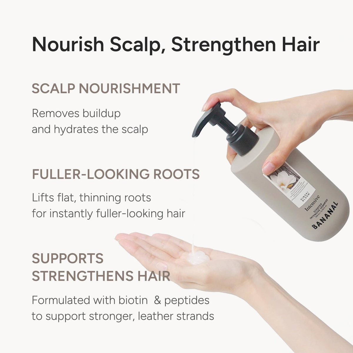BANANAL ingredient label with botanicals showcasing scalp-soothing actives