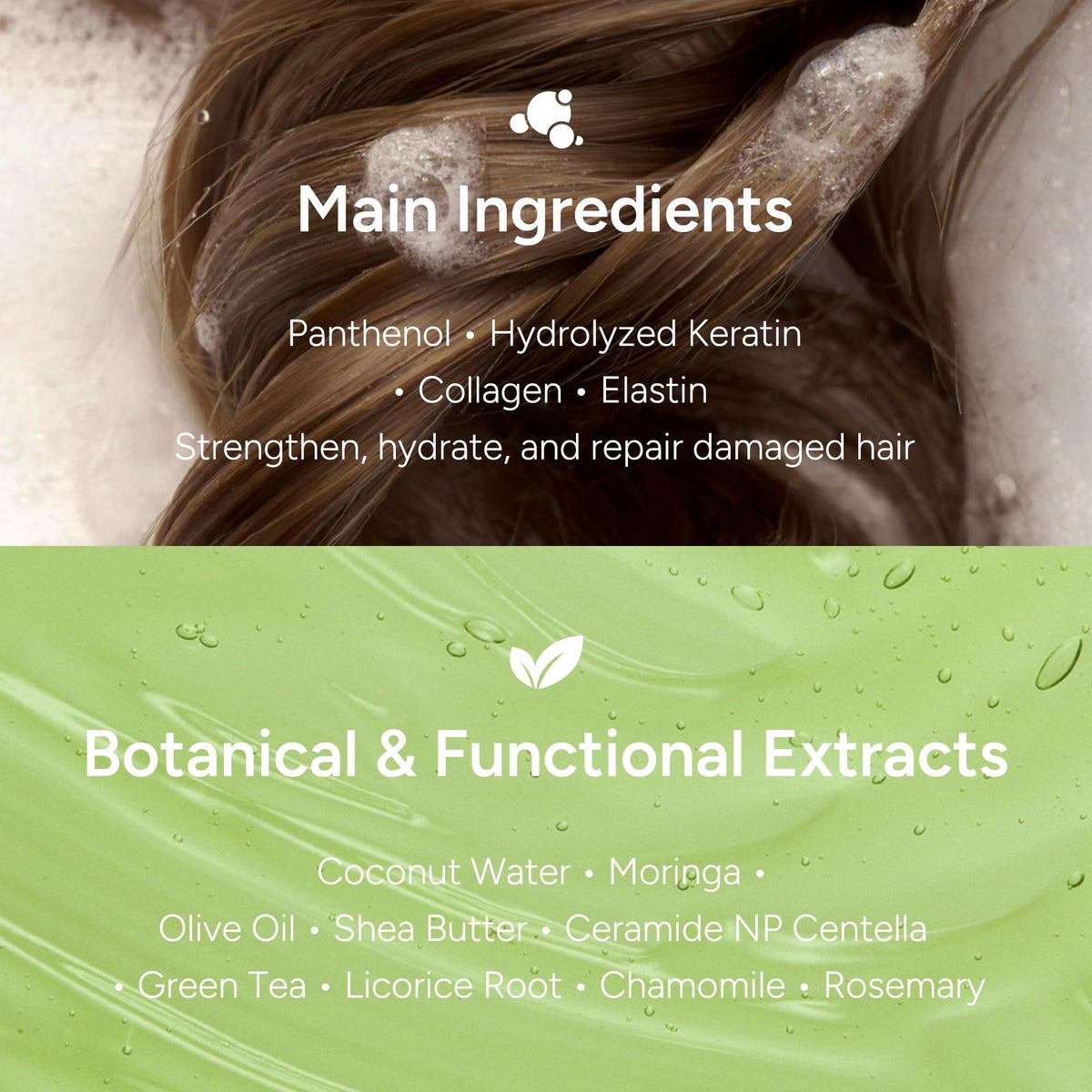 BANANAL shampoo applied to wet hair demonstrating gentle cleansing benefit