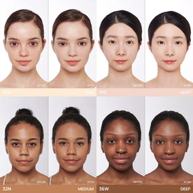 BANILA CO applied to half face showing pore-blurring and satin-matte benefit