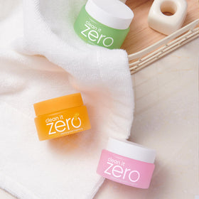 BANILA CO balm in use massaging onto dry skin to dissolve waterproof makeup