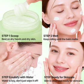 BANILA CO balm melting on fingertip to dissolve makeup quickly and easily