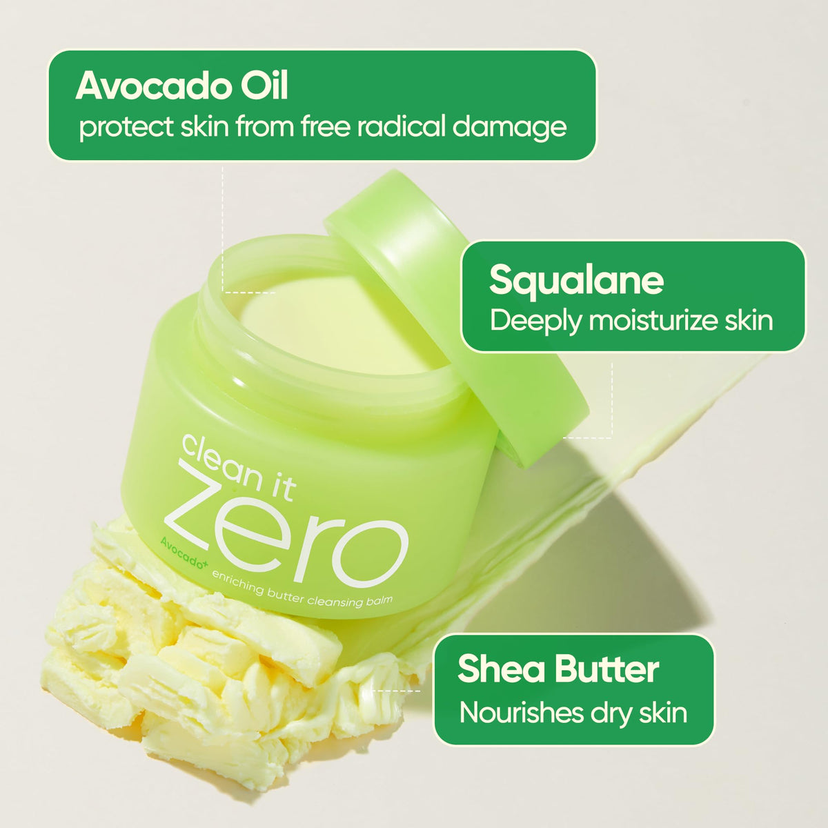 BANILA CO spatula scooping balm demonstrating hygienic application benefit