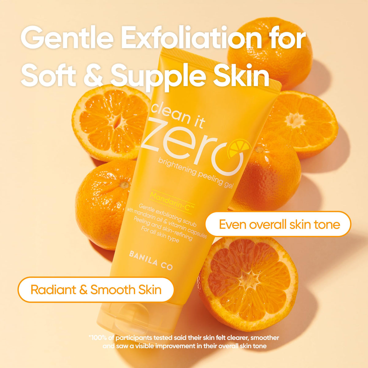 BANILA CO close-up texture highlighting gentle exfoliation