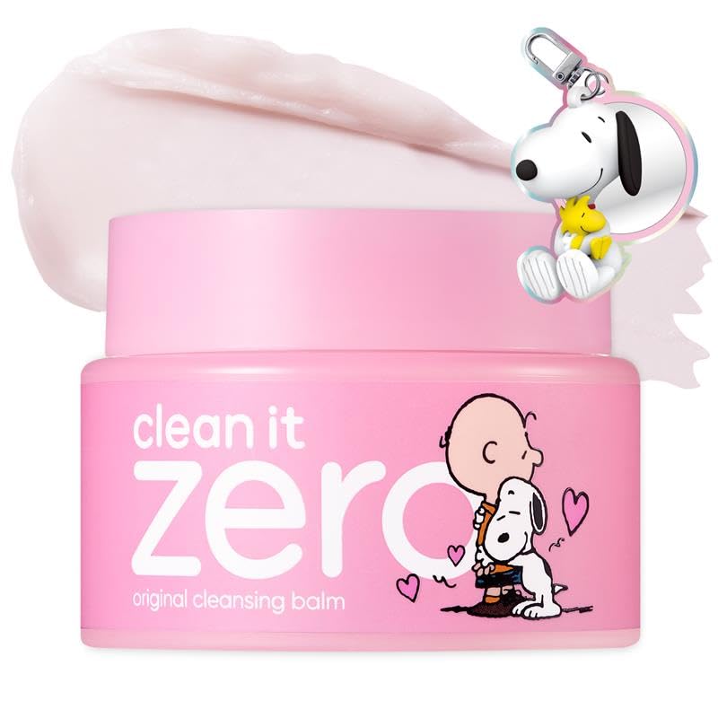 BANILA CO front packaging with Snoopy keychain showing gift-ready appeal