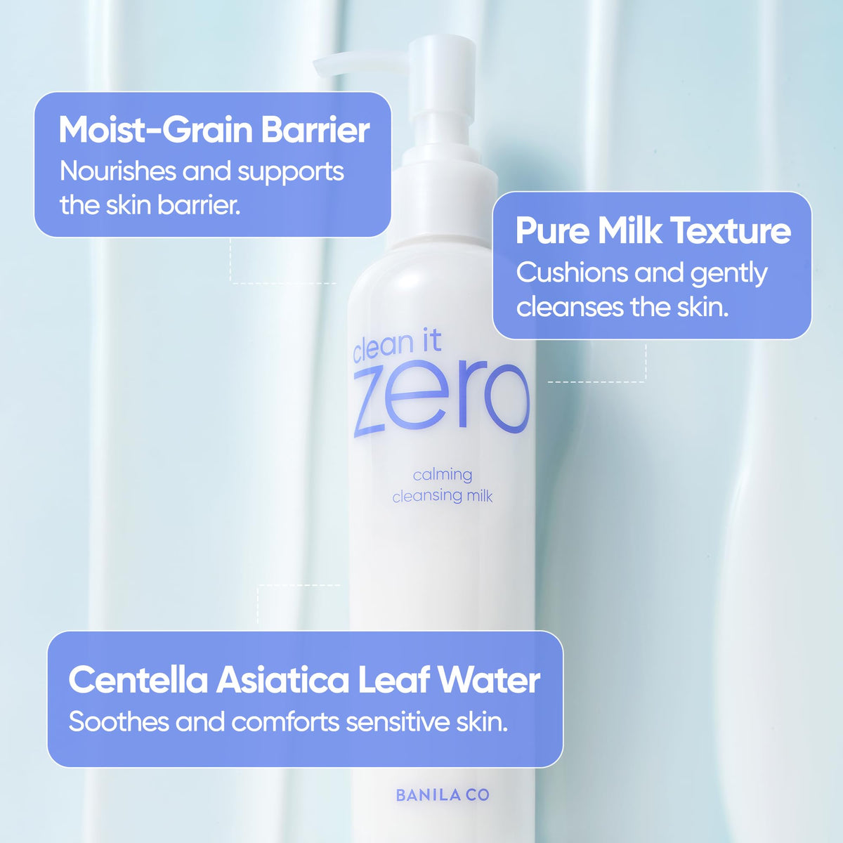 BANILA CO pump dispensing cleansing milk for easy controlled use