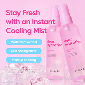 BANILA CO fine mist texture close-up demonstrating even, lightweight hydration delivery