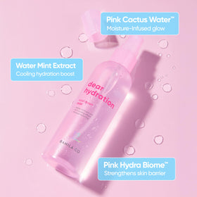BANILA CO mist spraying onto face in use offering instant cooling and refreshed skin