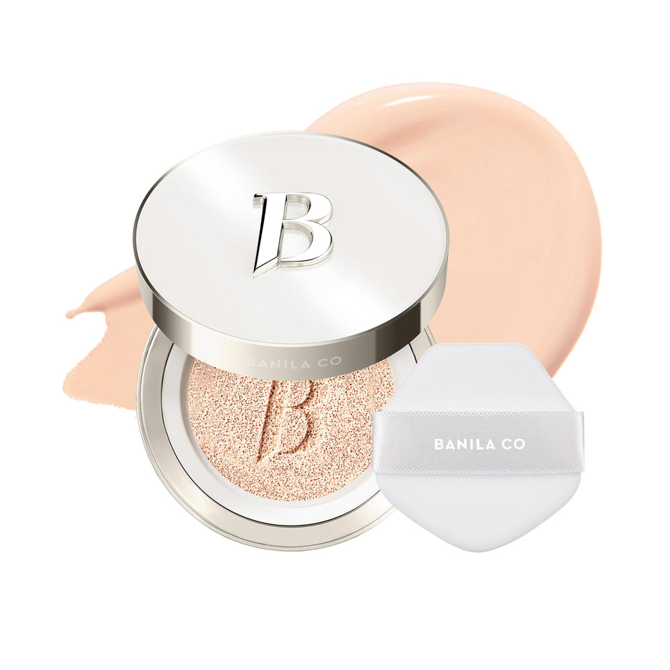 BANILA CO compact front view showing sleek case and shade name for portable convenience