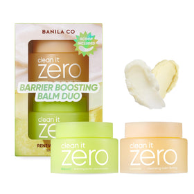 BANILA CO duo front view showing both 50ml travel jars and labels for easy identification and gifting