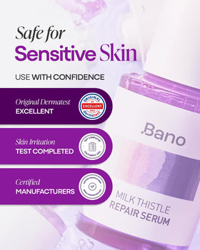 Bano before and after skin texture visual emphasizing smoother, calmer skin