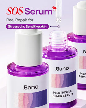 Bano bottle on vanity lifestyle shot showing everyday skincare routine benefit