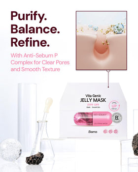 Bano mask applied on model demonstrating pore-refining effect