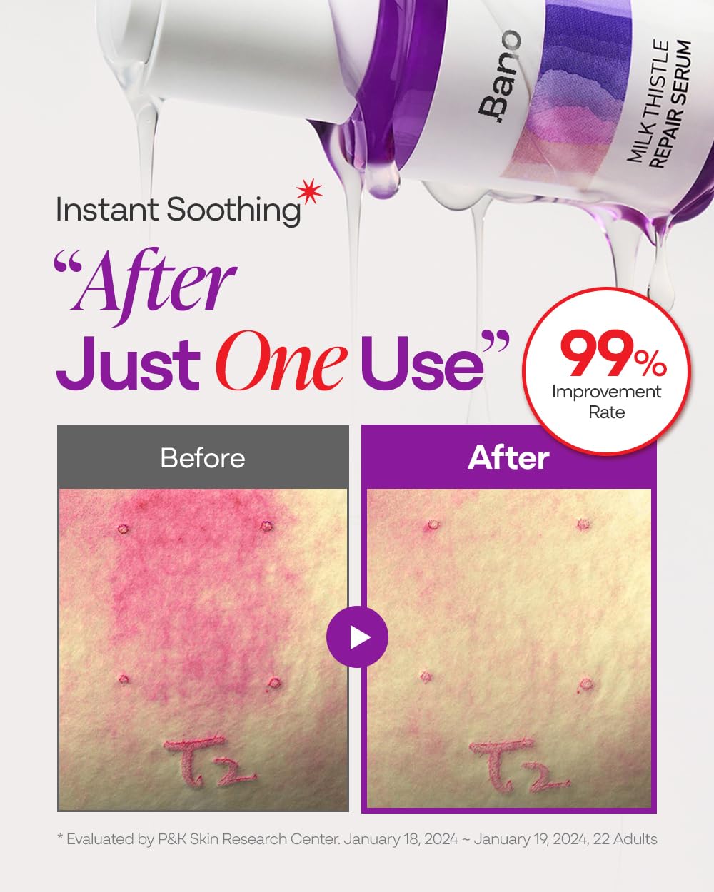 Bano bottle held in hand showing size and 1.01 fl oz scale for shoppers