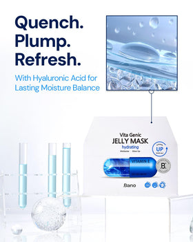 Bano mask pack beside individual sheets showing scale and quantity