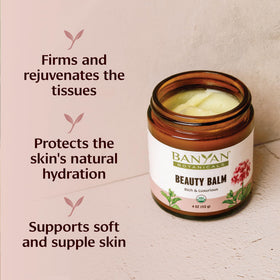 Banyan Botanicals texture close-up swipe showing rich balm hydration