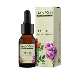 Banyan Botanicals front bottle view showing clean Ayurvedic packaging and glow
