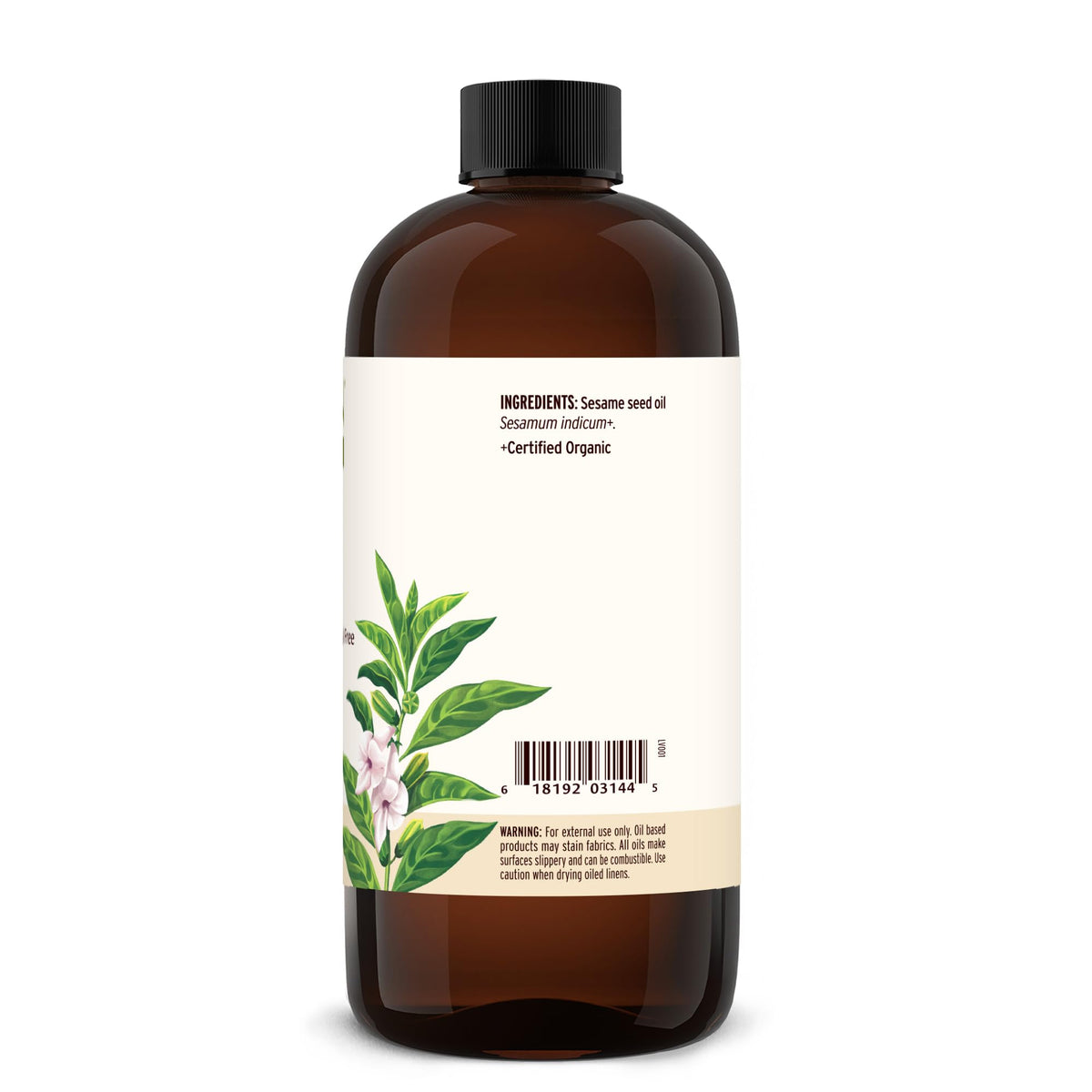 Banyan Botanicals bottle next to ruler showing 16 oz size and scale