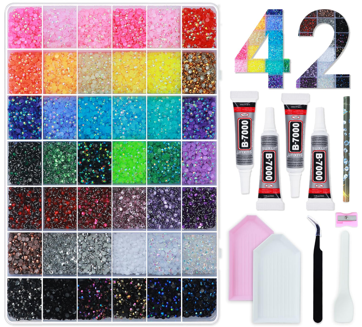 BAOYAALIN front packaging showing full rhinestone kit and tools for ready crafting