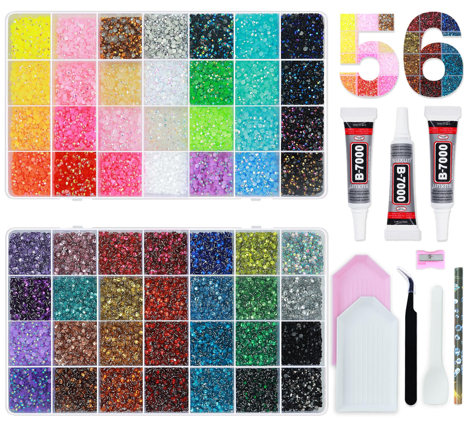 BAOYAALIN front view of two organized rhinestone boxes for quick selection and storage