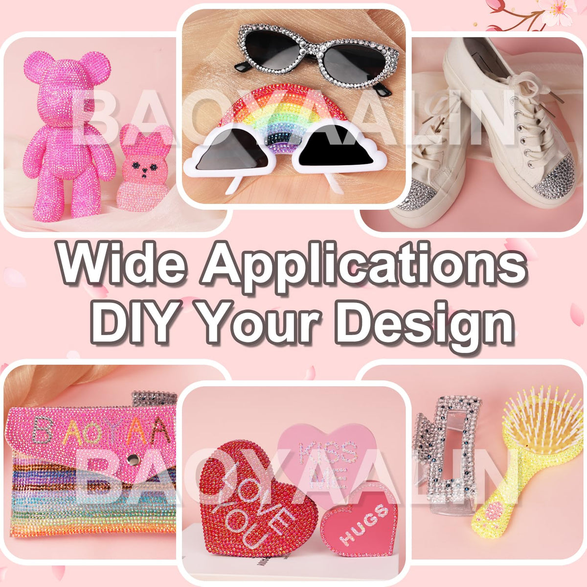BAOYAALIN decorated phone case and shoes illustrating finished craft results