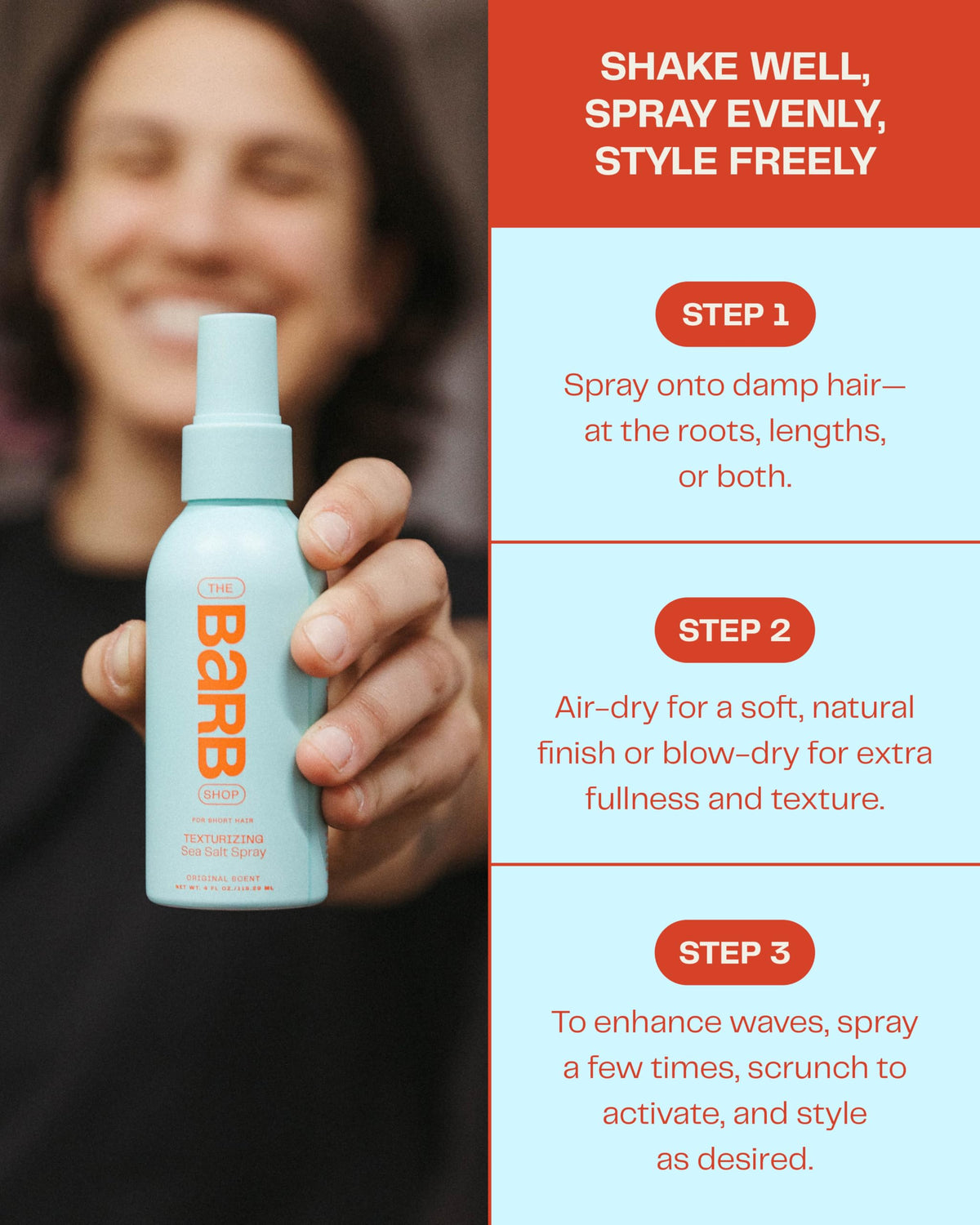 The Barb Shop creating relaxed beach waves on long hair