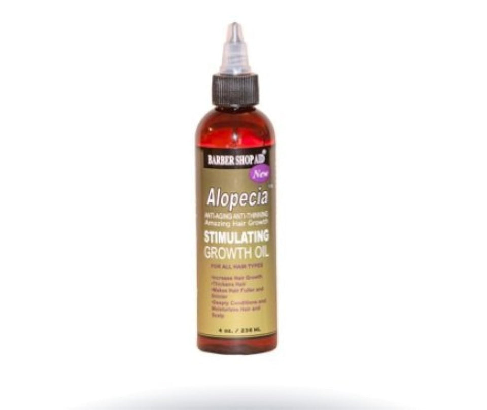 Barber Shop Aid front bottle shot showing label and 4 oz size, highlights easy application