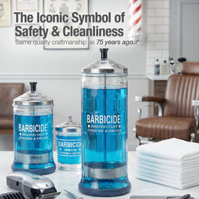 BARBICIDE stainless steel basket close-up showing corrosion-resistant finish and hygienic retrieval benefit