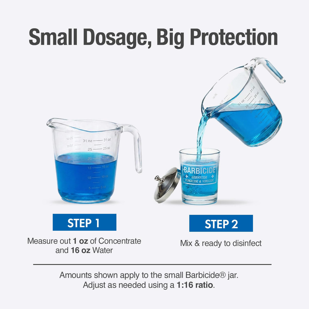 BARBICIDE manicure tools submerged in jar basket demonstrating hygienic immersion and easy retrieval