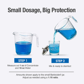 BARBICIDE manicure tools submerged in jar basket demonstrating hygienic immersion and easy retrieval