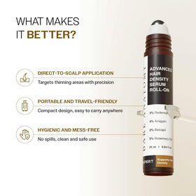 Bare Anatomy applying roll-on to scalp for targeted hair care