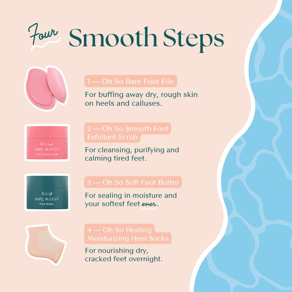 Bare August socks in a bathroom spa setup illustrating relaxation routine