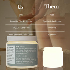 Bare Botanics application on leg in shower shows effective exfoliation and smoother skin