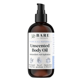 BARE BOTANICS front packaging 8 oz bottle showing clean design and portability