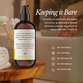 BARE BOTANICS massaging oil into cuticles for softer nails and hydration