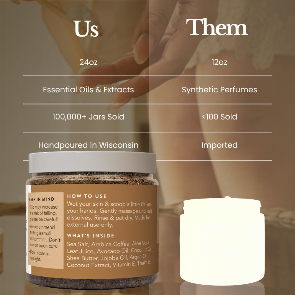 Bare Botanics jar next to hand to show true 24 oz size and value