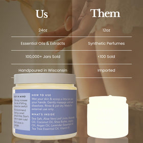 Bare Botanics 24 oz jar next to hand to show size and lasting value