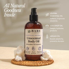 BARE BOTANICS oil texture close-up showing light, non-greasy absorption