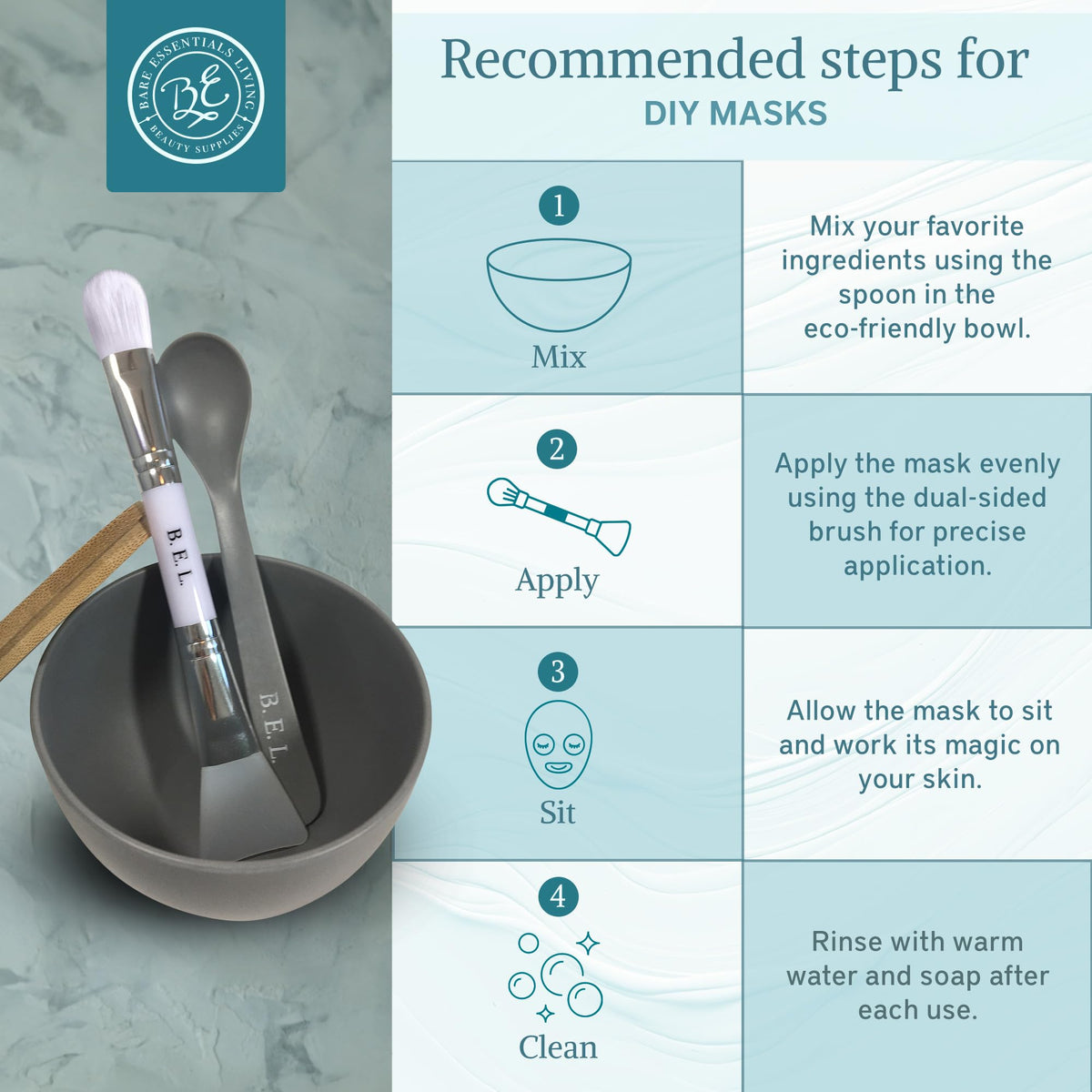 Bare Essentials Living dual-sided applicator closeup for precise application