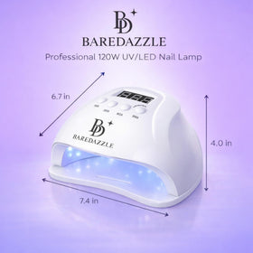 BAREDAZZLE hand curing inside lamp demonstrating hands-free sensor benefit