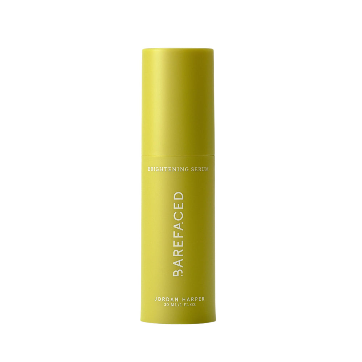 Barefaced brightening serum front bottle shows packaging and benefits